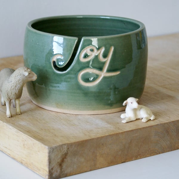 Made to order - Your name on a hand thrown pottery yarn bowl 