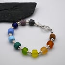 lampwork glass rainbow bracelet