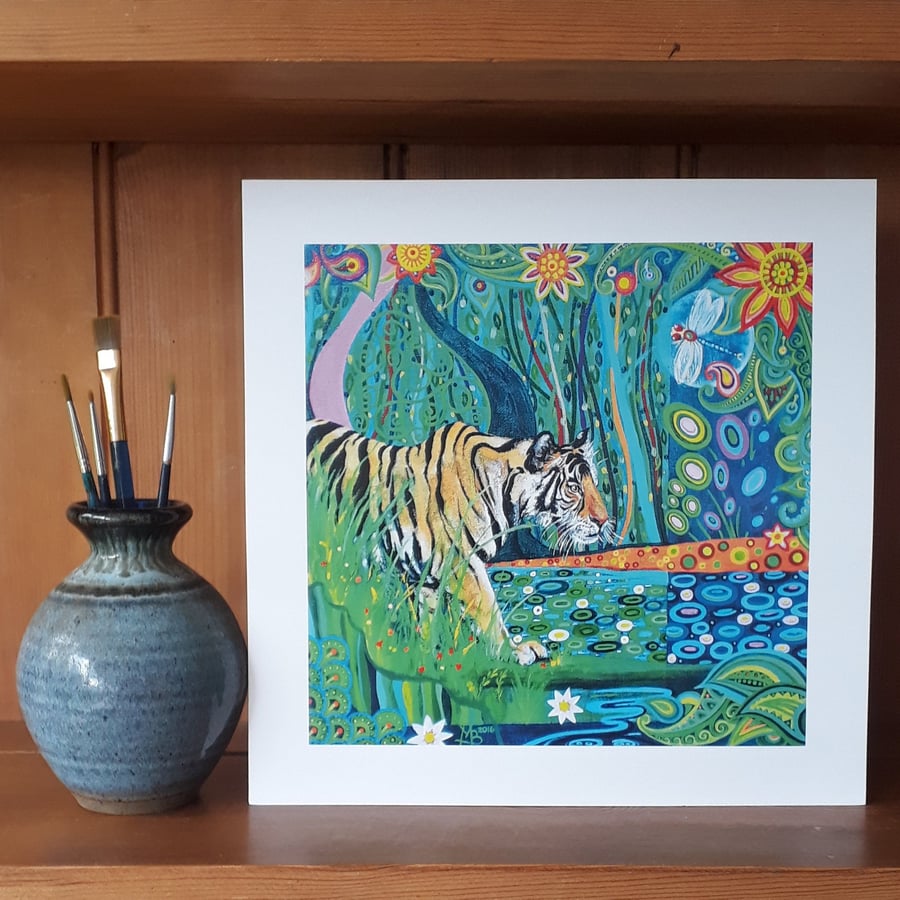 Tiger Art Print, Birthday Gift, Christmas Gift, Framed Art Print, Nursery Art