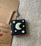 Handmade polymer clay black star and moon book bookmark - Image 2