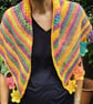 Crocheted triangular shawl or wrap. Flower edging. Free UK first class postage. - Image 2