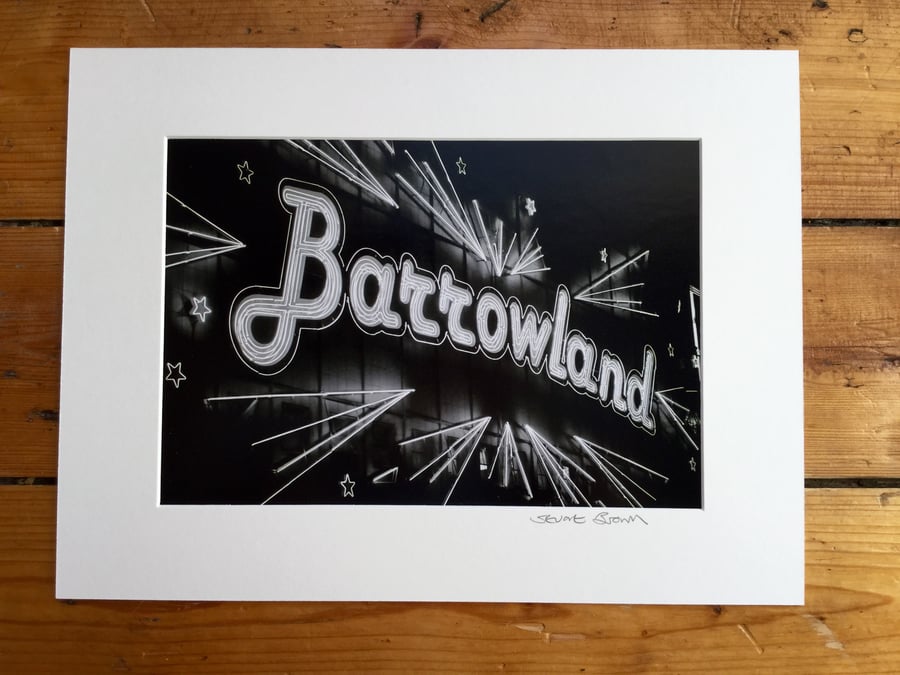 Barrowland (black and white edition) signed mounted print FREE DELIVERY