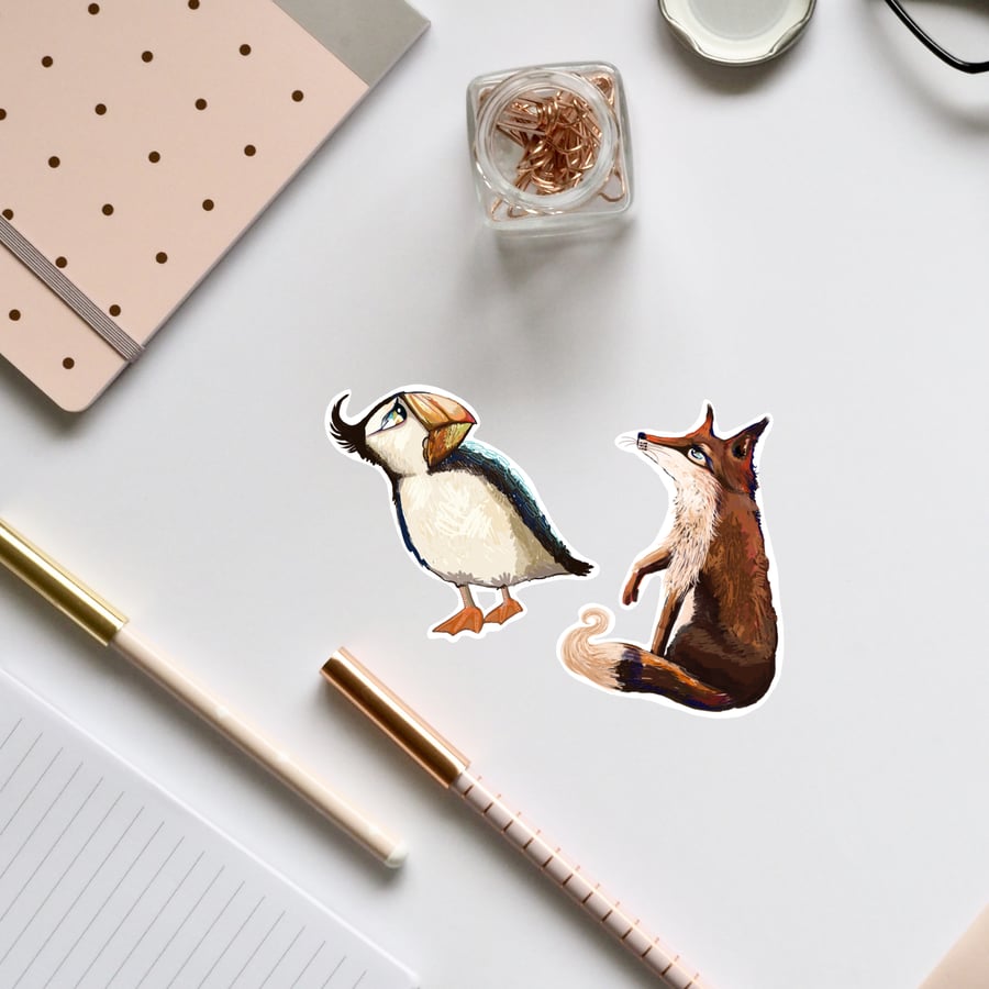 Puffin and Fox Illustrated Stickers