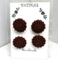 Buttons Chocolate Brown 30mm Handmade Embroidered Yorkshire Style