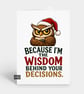 Funny Christmas Card For Him Or Her - Wisdom Decisions