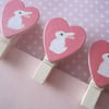 Mini Pegs with White  Bunny Rabbits