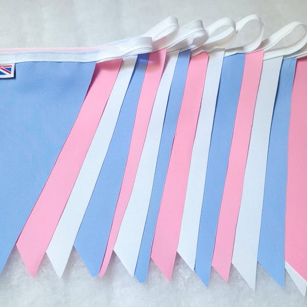 Trans colours bunting - 10 mtr - Gay pride wedding birthday LGBTQIA