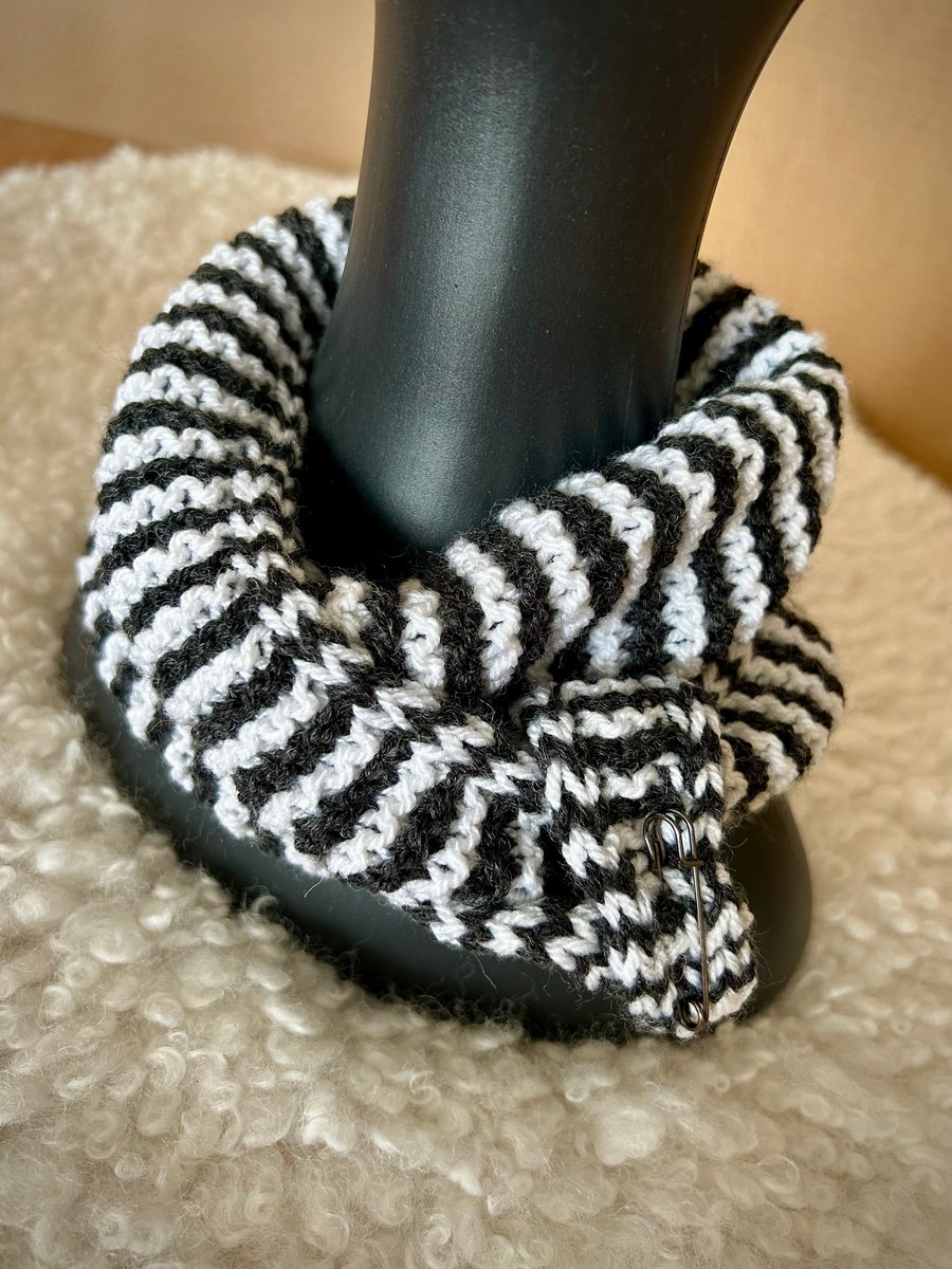 Cosy Hand Knitted Wool Mix Sophie Scarf with Kilt Pin