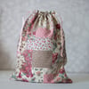  Reusable Lined Cotton Patchwork Fabric Drawstring Gift Bag