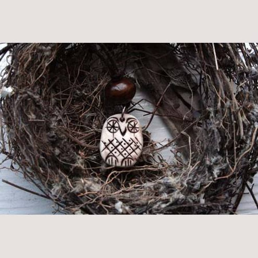 tiny owl pendant