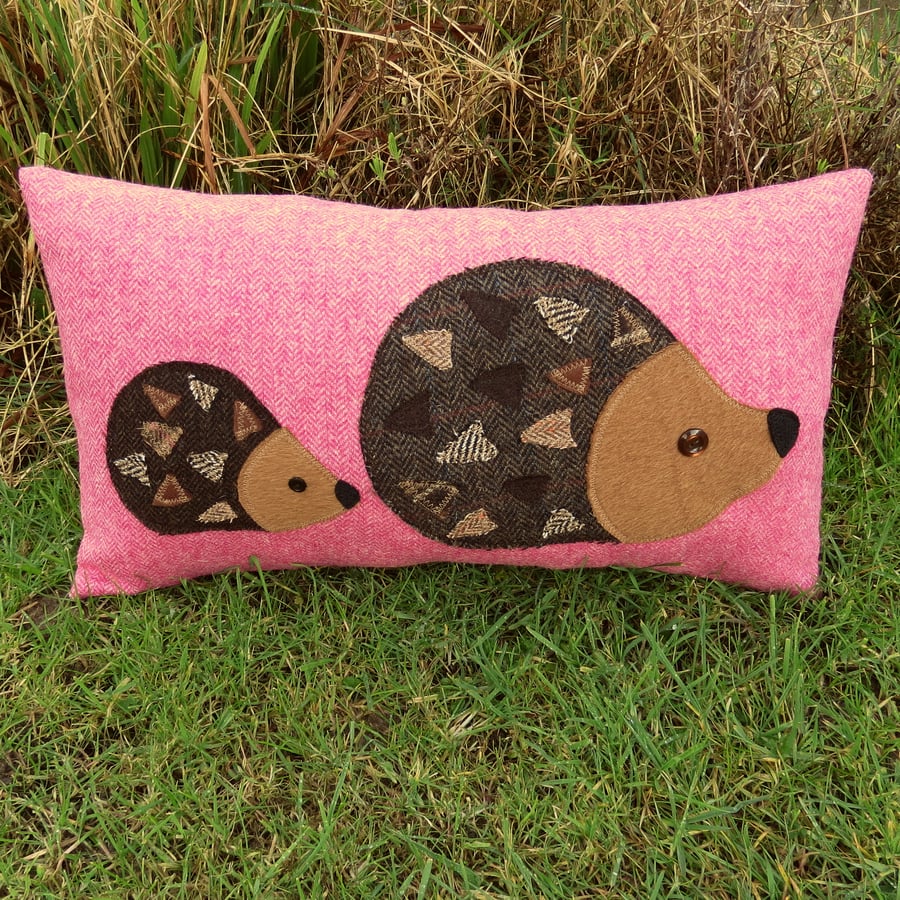 Hedgehog cushion.  SALE!  A tactile wool cushion, complete with cushion pad.