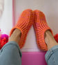 Pink & Orange Crochet Slipper Socks – Handmade Cosy Socks - Image 8