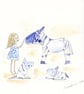 Beach Pottery Pets - Original Watercolour and Ink Painting - Image 3