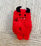 Supercute Red Devil Felt Badge - Handmade Halloween Pin