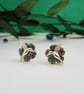 Sterling Silver and Abalone hummingbird and flower earrings - Image 4