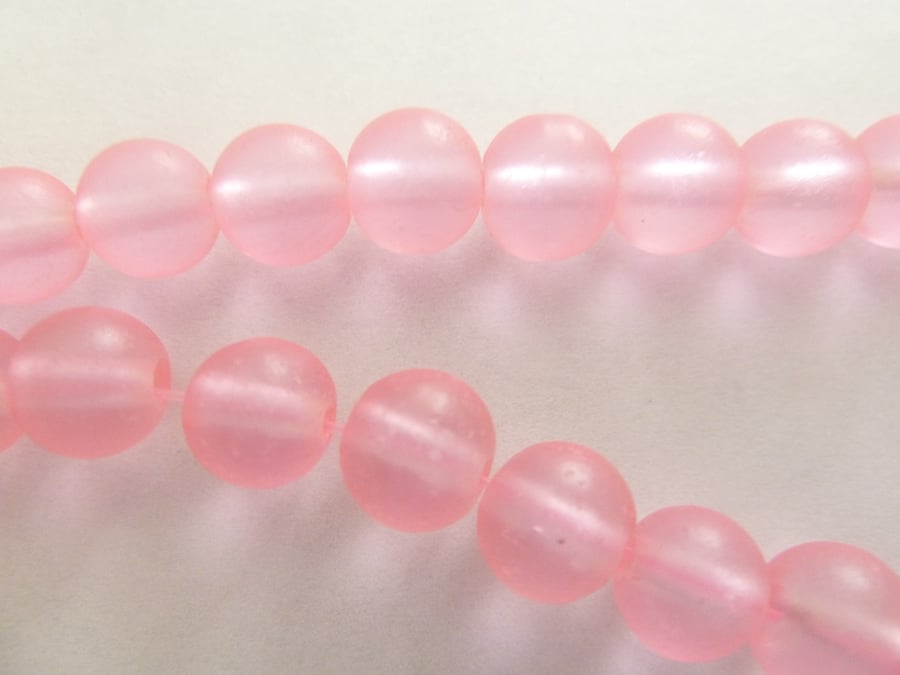 8mm pink frosted beads