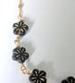Gold Filled Chain Necklace with Vintage Czech Glass Flower Beads - Image 5
