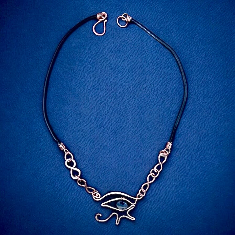 Solid Copper Eye of Horus Necklace - NEW Egyptian Collection 