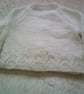 18 inch White V Neck Cardigan with Lacy Border - Image 4