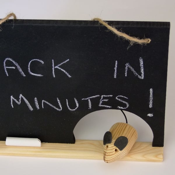 Mousehole chalkboard for messages or as an Open & Closed shop door sign. 