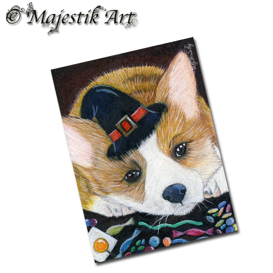 Archival ACEO Corgi Print 'Candy' By V Kenworthy