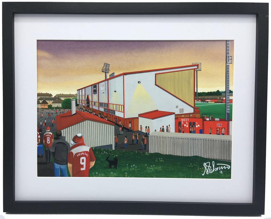 Hamilton Academical F.C, New Douglas Park, Framed Football Art Print.
