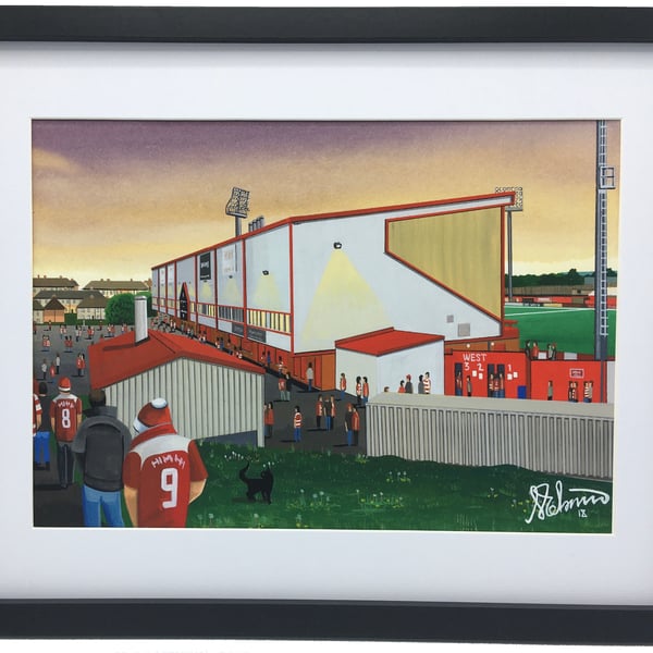 Hamilton Academical F.C, New Douglas Park, Framed Football Art Print.