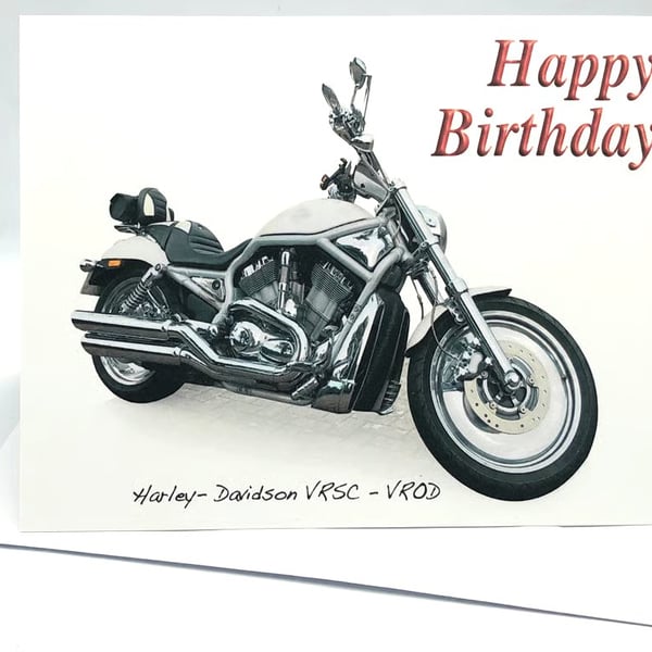 Harley-Davidson VRSC-VROD - Birthday, Anniversary, Retirement or Plain Card