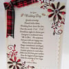 Scottish Wedding Card Tartan Card with Verse,Keepsake Card FREE P&P to UK