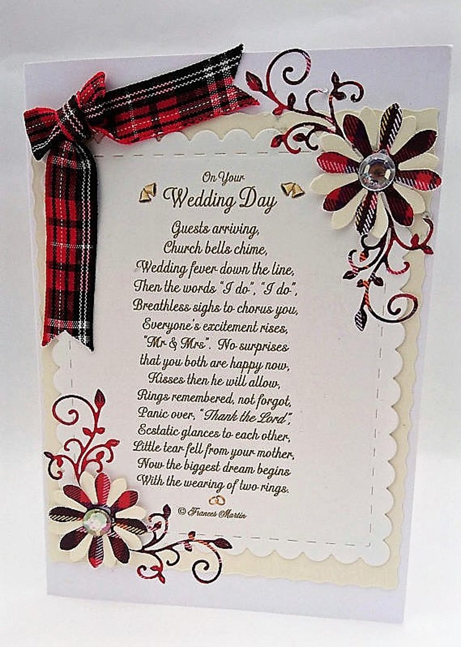 Scottish Wedding Card Tartan Card with Verse,Ke... Folksy