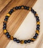 Bracelet Onyx and Tiger's Eye gemstone stretchy design 2 of 3 handmade - Image 5