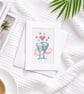 Handmade Cross Stitch Champagne Card — Wedding, Anniversary, Engagement - Image 1