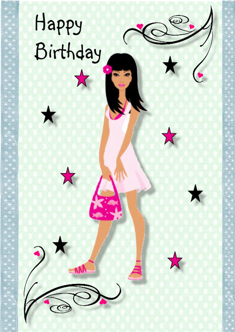 Female birthday card, female birthday card, fem… - Folksy