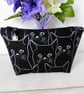 Black cats make up bag, zipped pouch, cosmetic bag - Image 7
