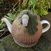 Olive and Pink Acorn Tea Cosy