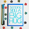 Sending You a Big Hug Greetings Card in blue 