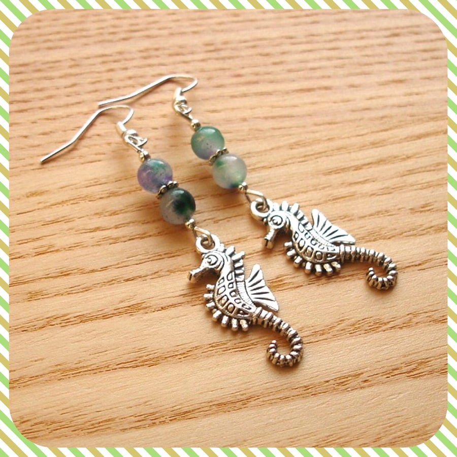 Mottled Seahorse Earrings