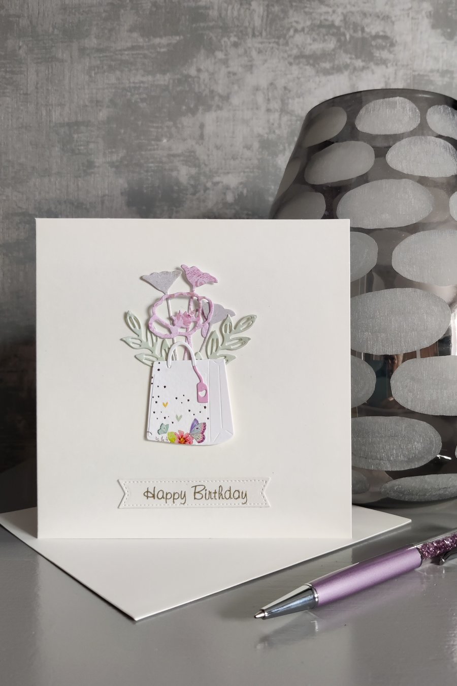 Birthday Card - Pink Bag