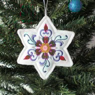Embroidered Christmas Star decoration - Folksy