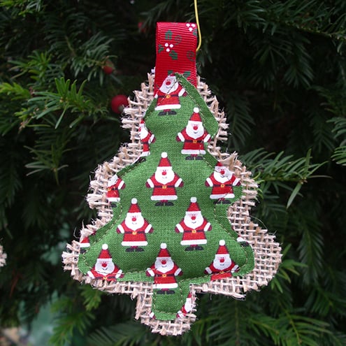 Santa Hessian Christmas Tree Decoration