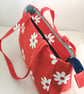 WHITE  DAISY ON ORANGE BAG - Image 2