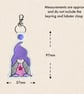 Girl Gnome Keyring - Embroidered Gnome Bag Charm - Image 2