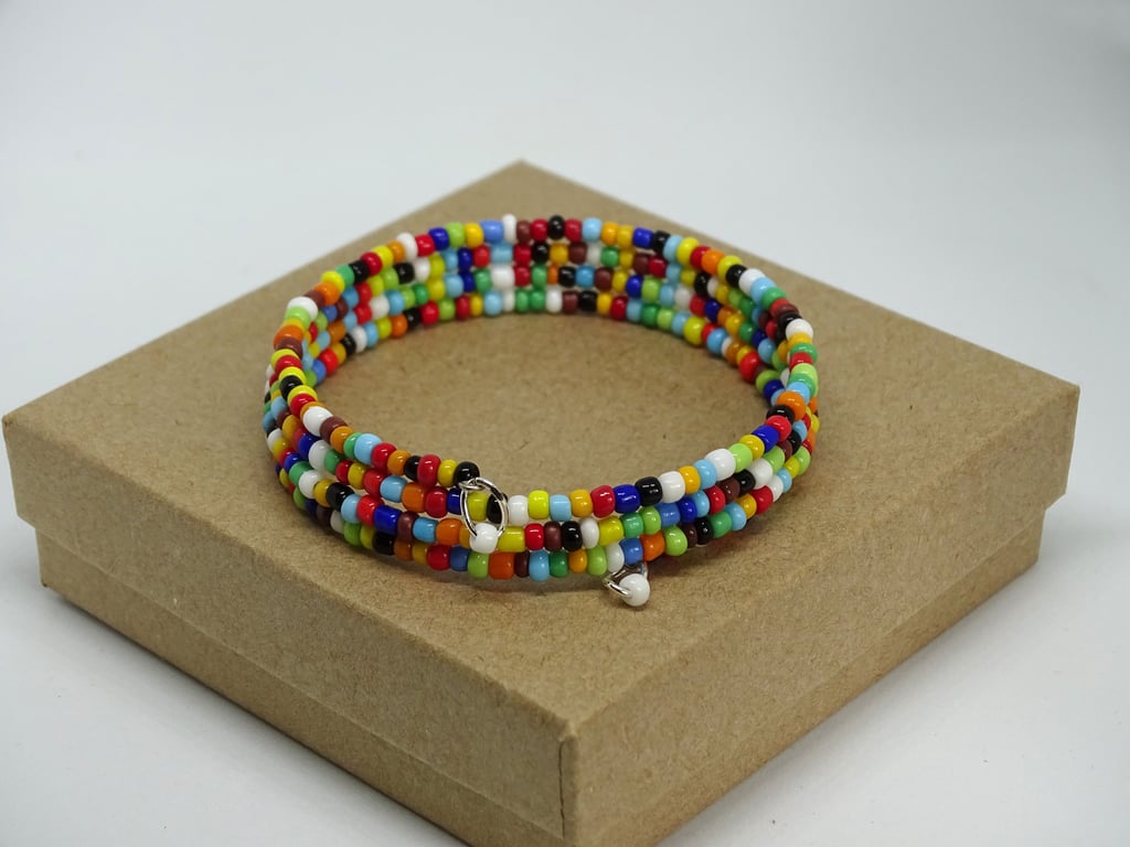 Multi Coloured Memory Wire Bracelet