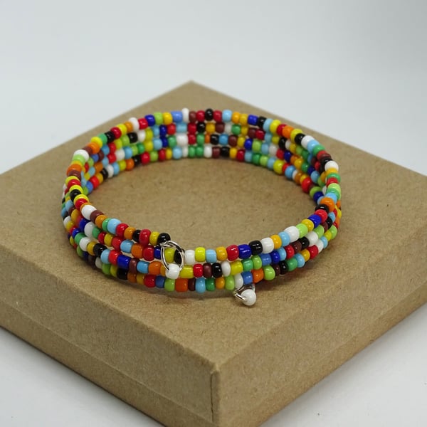 Multi Coloured Memory Wire Bracelet