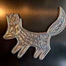 Embossed fox fridge magnet handmade
