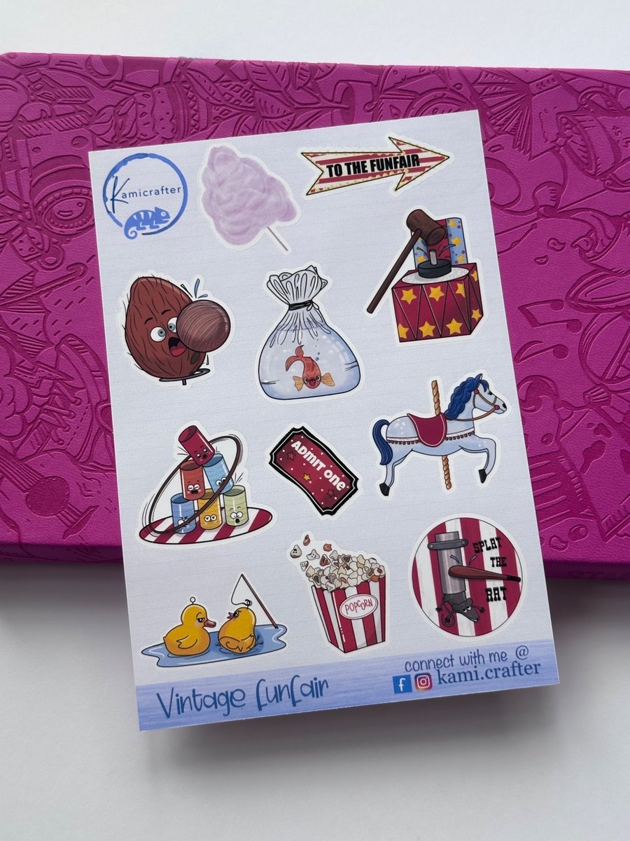 Vintage Funfair - kiss cut sticker sheet