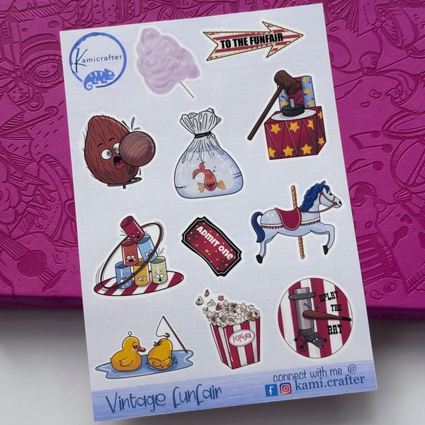 Vintage Funfair - kiss cut sticker sheet