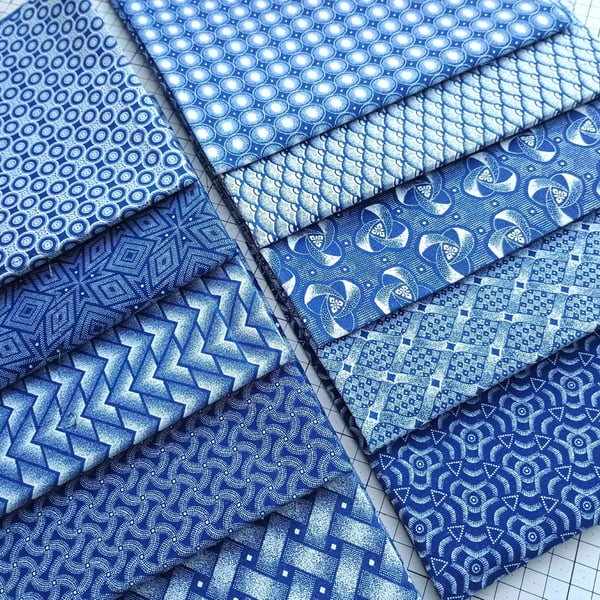 Shwe Shwe indigo fabrics - South African - small FQ 