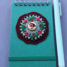 Hand Embroidered Robin Notebook and Pen Set