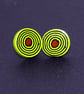 Modern Style Concentric Circles Hand Crafted Stud Earrings - Green, Black,Copper - Image 1